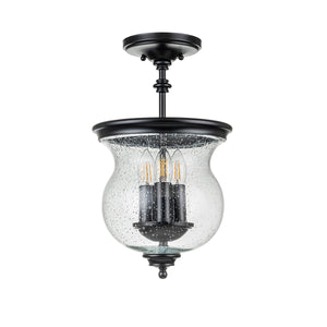 Feiss Ceiling Semi-Flush from the Pickering Lane range. Pickering Lane 3lt Semi-Flush - Black Product Code = FE-PICKERING-LANE-SF-BLK