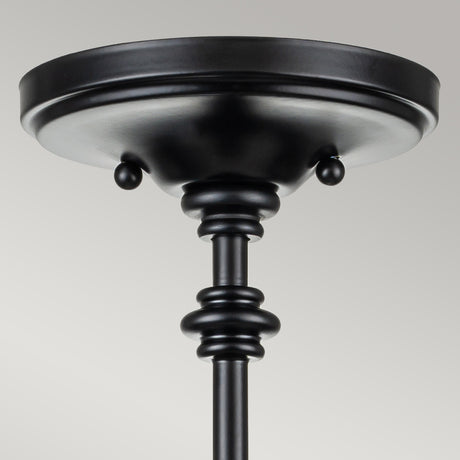 Feiss Ceiling Semi-Flush from the Pickering Lane range. Pickering Lane 3lt Semi-Flush - Black Product Code = FE-PICKERING-LANE-SF-BLK