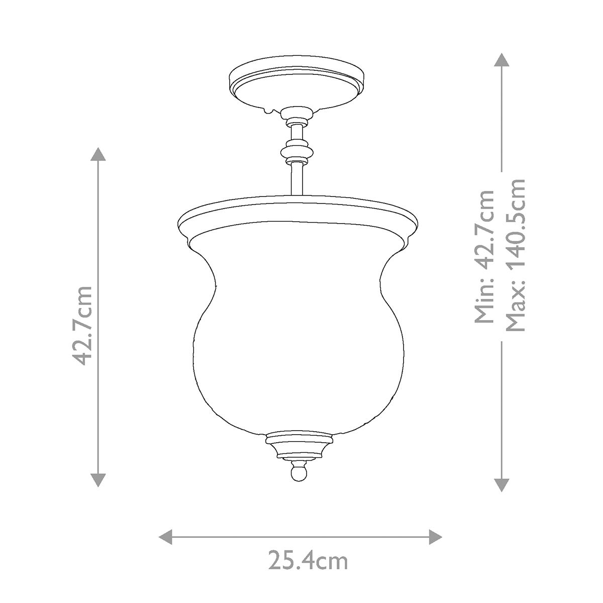 Feiss Ceiling Semi-Flush from the Pickering Lane range. Pickering Lane 3-light Semi-Flush – SKU FE-PICKERING-LANE-SF-PNBR