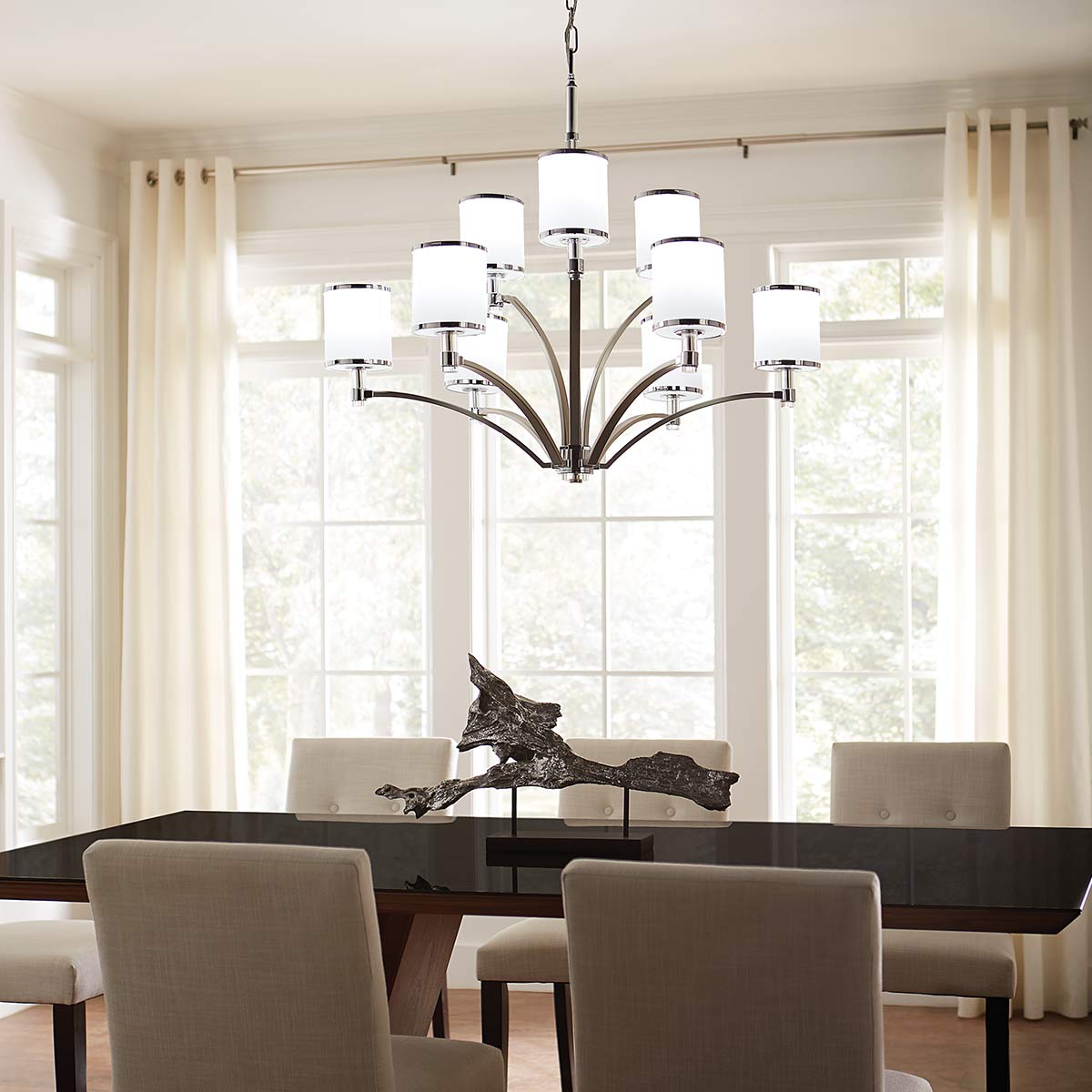Feiss Chandelier from the Prospect Park range. Prospect Park 9 Light Chandelier Product Code = FE-PROSPECT-PARK9