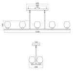 Feiss Chandelier from the Rubin range. Rubin 10 Light Island Chandelier Product Code = FE-RUBIN-ISLE