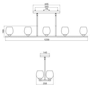 Feiss Chandelier from the Rubin range. Rubin 10 Light Island Chandelier Product Code = FE-RUBIN-ISLE