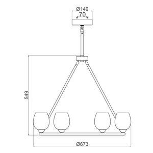 Feiss Chandelier from the Rubin range. Rubin 6 Light Chandelier Product Code = FE-RUBIN6