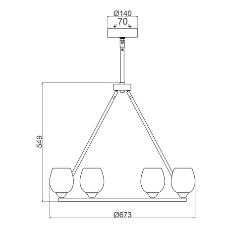 Feiss Chandelier from the Rubin range. Rubin 6 Light Chandelier Product Code = FE-RUBIN6