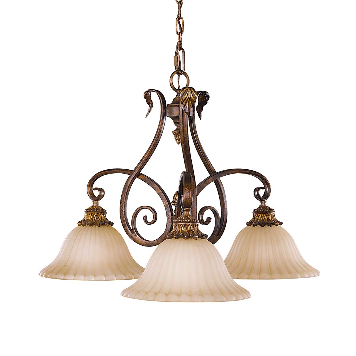 Feiss Chandelier from the Sonoma Valley range. Sonoma Valley 3 Light Chandelier  Product Code = FE-SONOMAVALLEY3