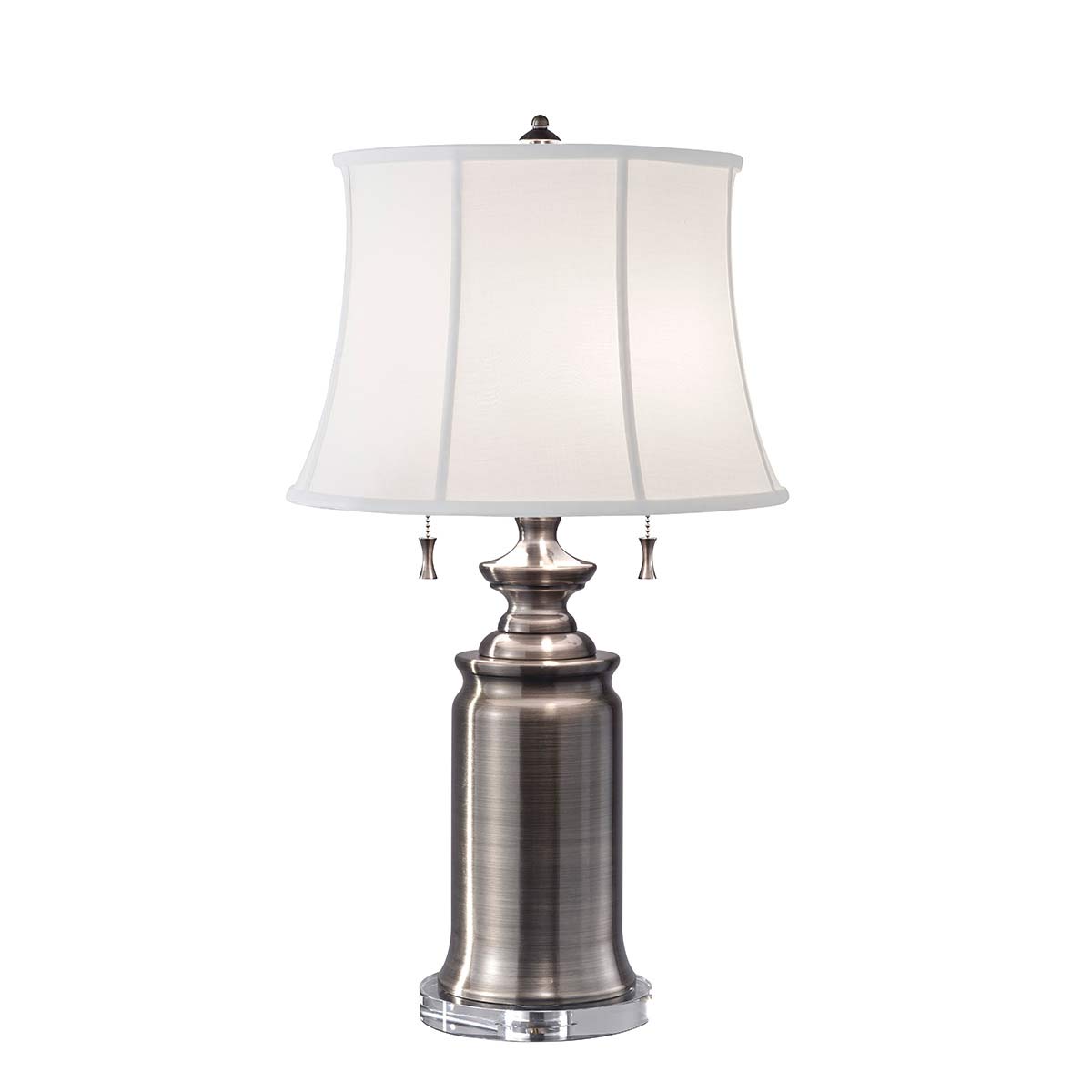 Feiss Table Lamp from the Stateroom range. Stateroom 2 Light Table Lamp - Antique Nickel Product Code = FE-STATEROOM-TL-AN