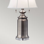 Feiss Table Lamp from the Stateroom range. Stateroom 2 Light Table Lamp - Antique Nickel Product Code = FE-STATEROOM-TL-AN