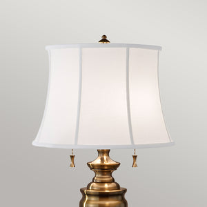 Feiss Table Lamp from the Stateroom range. Stateroom 2 Light Table Lamp - Bali Brass Product Code = FE-STATEROOM-TL-BB