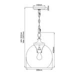 Feiss Pendant from the Tabby range. Tabby 1 Light Pendant Product Code = FE-TABBY-P-M