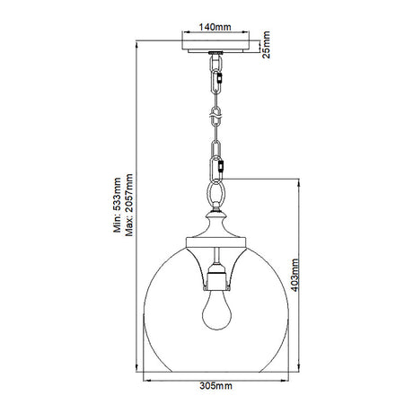 Feiss Pendant from the Tabby range. Tabby 1 Light Pendant Product Code = FE-TABBY-P-M
