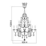Feiss Chandelier from the Valentina range. Valentina 12 Light Multi-Light-Tier Chandelier – SKU FE-VALENTINA12
