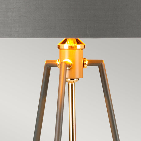 Elstead Lighting Table Lamp from the Ferrara range. Ferrara Table Lamp - Grey and Polished Gold Product Code = FERRARA-TL-GPG