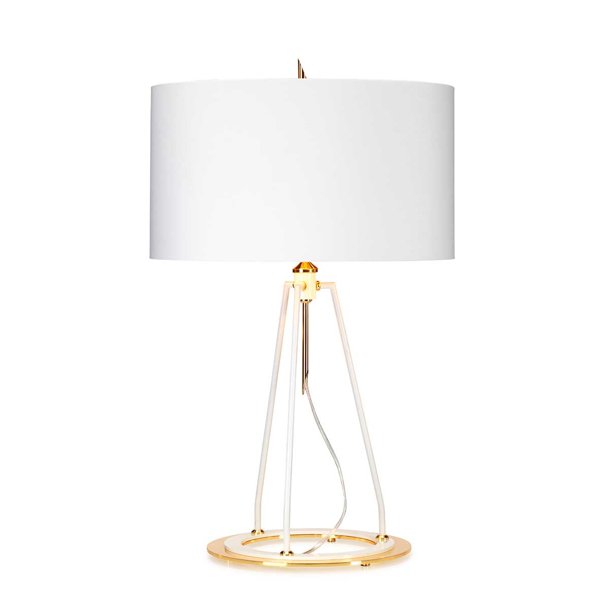 Elstead Lighting Table Lamp from the Ferrara range. Ferrara Table Lamp - White and Polished Gold Product Code = FERRARA-TL-WPG
