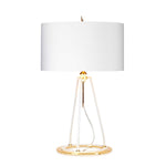 Elstead Lighting Table Lamp from the Ferrara range. Ferrara Table Lamp - White and Polished Gold Product Code = FERRARA-TL-WPG