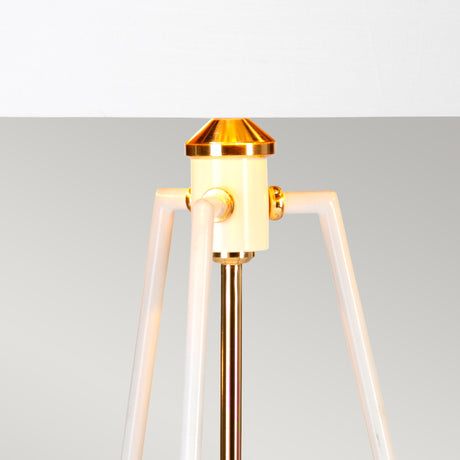 Elstead Lighting Table Lamp from the Ferrara range. Ferrara Table Lamp - White and Polished Gold Product Code = FERRARA-TL-WPG