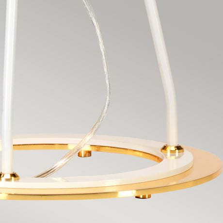 Elstead Lighting Table Lamp from the Ferrara range. Ferrara Table Lamp - White and Polished Gold Product Code = FERRARA-TL-WPG