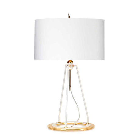 Elstead Lighting Table Lamp from the Ferrara range. Ferrara Table Lamp - White and Polished Gold Product Code = FERRARA-TL-WPG