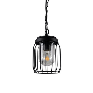 Magnalux FIN01PBL Finch IP44 Black Cage Hanging Pendant Light