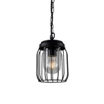 Magnalux FIN01PBL Finch IP44 Black Cage Hanging Pendant Light