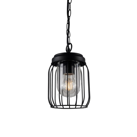 Magnalux FIN01PBL Finch IP44 Black Cage Hanging Pendant Light