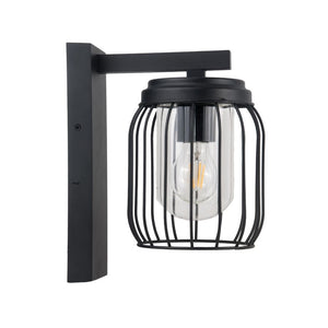 Magnalux FIN01WLBL Finch IP44 Black Cage Wall Light