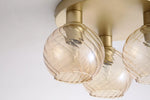 Searchlight Electric Radiance 3Lt Flush, Gold Metal and Champagne Glass 44521CP