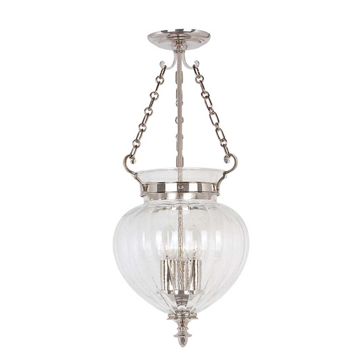 Elstead Lighting Pendant from the Finsbury Park range. Finsbury Park 3 Light Medium Pendant Product Code = FP-P-M-POL-NCKL