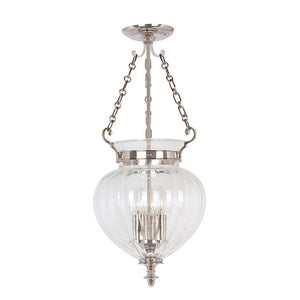 Elstead Lighting Pendant from the Finsbury Park range. Finsbury Park 3 Light Medium Pendant Product Code = FP-P-M-POL-NCKL
