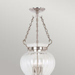 Elstead Lighting Pendant from the Finsbury Park range. Finsbury Park 3 Light Medium Pendant Product Code = FP-P-M-POL-NCKL