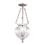 Elstead Lighting Pendant from the Finsbury Park range. Finsbury Park 3 Light small Pendant Product Code = FP-P-S-POL-NCKL
