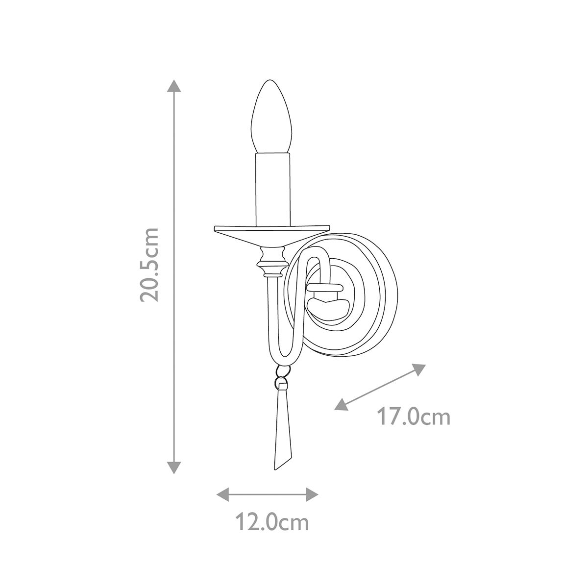 Elstead Lighting Wall Light from the Finsbury Park range. Finsbury Park 1 Light Wall Light – SKU FP1-POL-NICKEL
