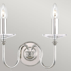 Elstead Lighting Wall Light from the Finsbury Park range. Finsbury Park 2 Light Wall Light Product Code = FP2-POL-NICKEL