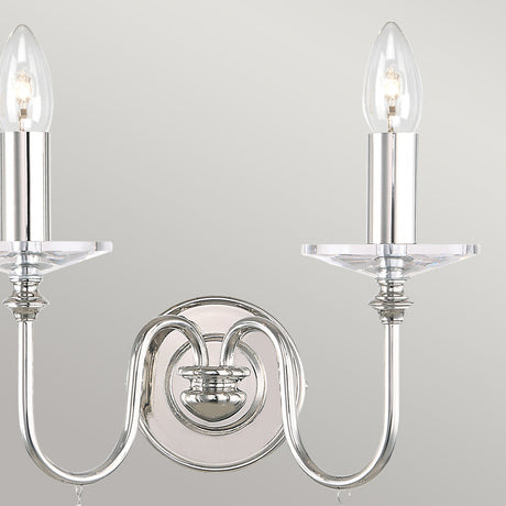 Elstead Lighting Wall Light from the Finsbury Park range. Finsbury Park 2 Light Wall Light Product Code = FP2-POL-NICKEL