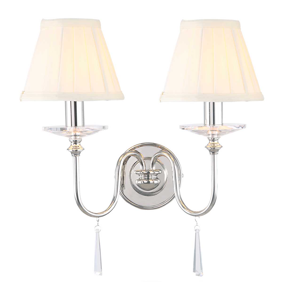 Elstead Lighting Wall Light from the Finsbury Park range. Finsbury Park 2 Light Wall Light Product Code = FP2-POL-NICKEL