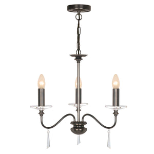 Elstead Lighting Chandelier from the Finsbury Park  range. Finsbury Park 3 Light Chandelier Product Code = FP3-OLD-BRZ