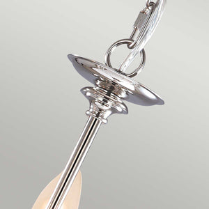 Elstead Lighting Chandelier from the Finsbury Park range. Finsbury Park 3 Light Chandelier Product Code = FP3-POL-NICKEL