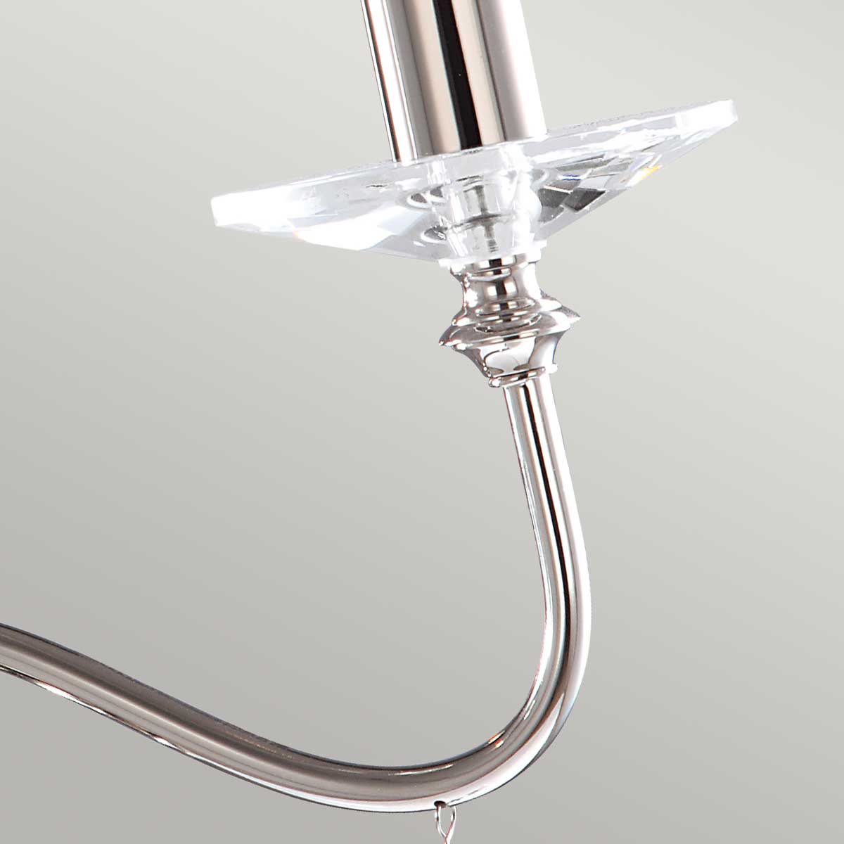 Elstead Lighting Chandelier from the Finsbury Park range. Finsbury Park 3 Light Chandelier Product Code = FP3-POL-NICKEL