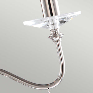 Elstead Lighting Chandelier from the Finsbury Park range. Finsbury Park 3 Light Chandelier Product Code = FP3-POL-NICKEL