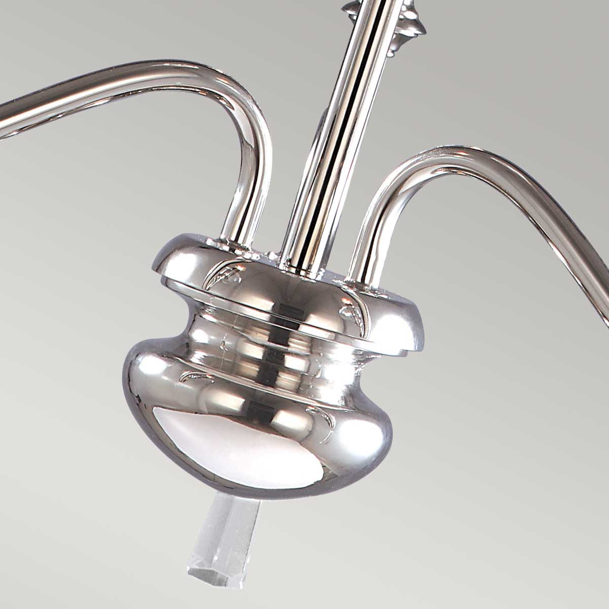 Elstead Lighting Chandelier from the Finsbury Park range. Finsbury Park 3 Light Chandelier Product Code = FP3-POL-NICKEL