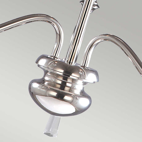 Elstead Lighting Chandelier from the Finsbury Park range. Finsbury Park 3 Light Chandelier Product Code = FP3-POL-NICKEL