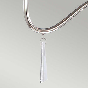 Elstead Lighting Chandelier from the Finsbury Park range. Finsbury Park 3 Light Chandelier Product Code = FP3-POL-NICKEL