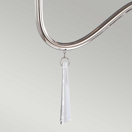 Elstead Lighting Chandelier from the Finsbury Park range. Finsbury Park 3 Light Chandelier Product Code = FP3-POL-NICKEL