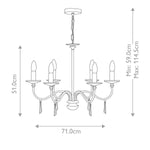 Elstead Lighting Chandelier from the Finsbury Park range. Finsbury Park 6 Light Chandelier – SKU FP6-POL-NICKEL