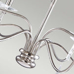 Elstead Lighting Chandelier from the Finsbury Park range. Finsbury Park 9 Light Chandelier Product Code = FP9-POL-NICKEL