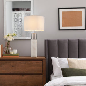 Magnalux Freya Satin Chrome Table Lamp Part Number - FRE01SCTL