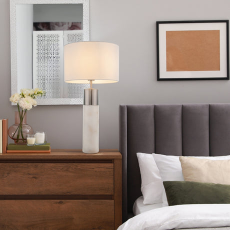 Magnalux Freya Satin Chrome Table Lamp Part Number - FRE01SCTL