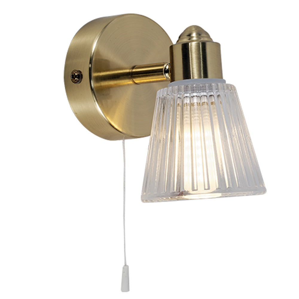 Magnalux Gatsby 1 Light Bathroom Wall Light Satin Brass Part Number - GAT01SBWL