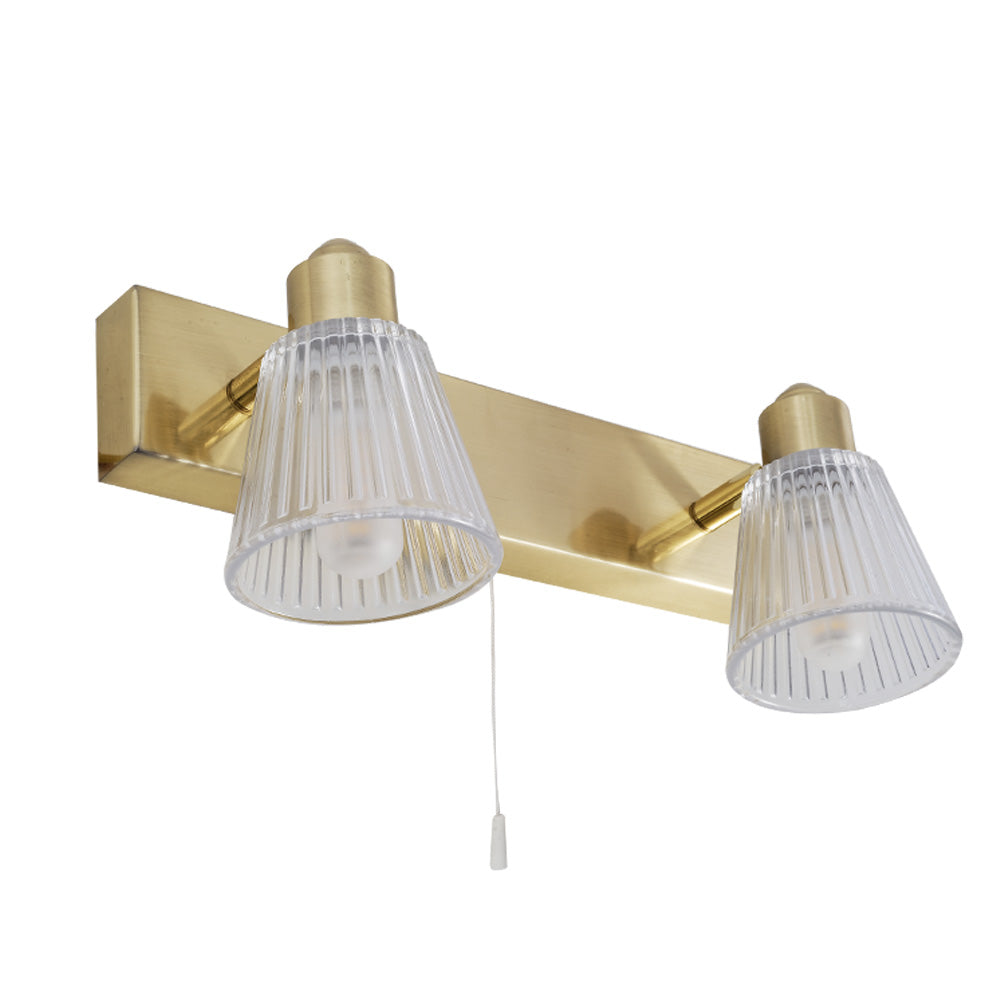 Magnalux Gatsby 2 Light Bathroom Wall Light Satin Brass Part Number - GAT02SBWL