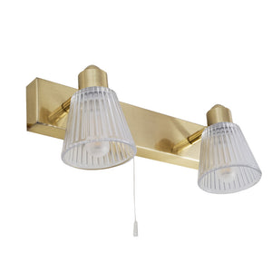 Magnalux Gatsby 2 Light Bathroom Wall Light Satin Brass Part Number - GAT02SBWL