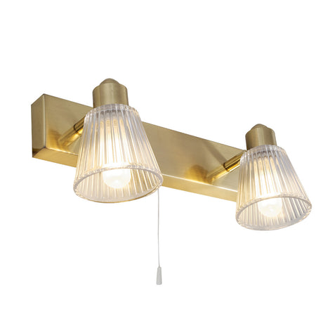 Magnalux Gatsby 2 Light Bathroom Wall Light Satin Brass Part Number - GAT02SBWL